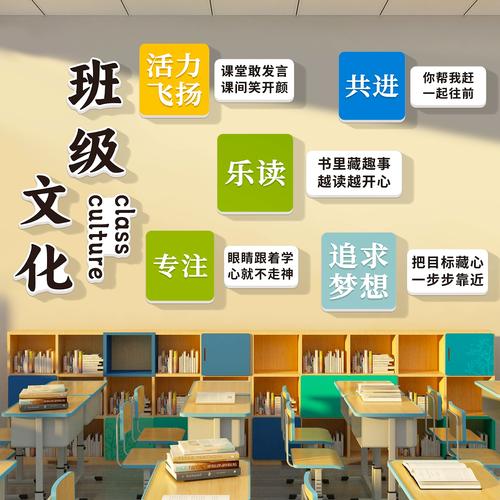 中小学班级公约文化墙面装饰教室布置培训机构励志标语背景墙贴纸